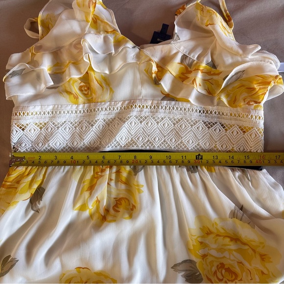 Disney Beauty and the Beast yellow floral rose maxi dress. Size L - Picture 10 of 11